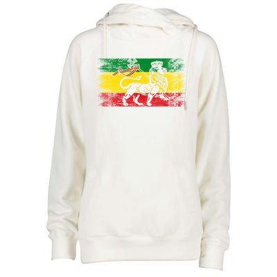 Lion Of Judah Rasta Ethiopian Reggae Old Ethiopia Flag Fan Gift Womens Funnel Neck Pullover Hood