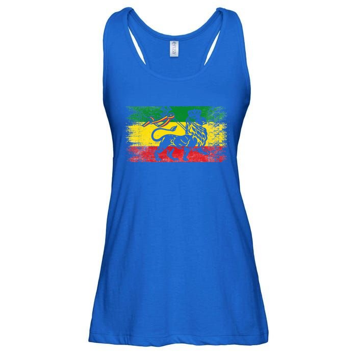 Lion Of Judah Rasta Ethiopian Reggae Old Ethiopia Flag Fan Gift Ladies Essential Flowy Tank