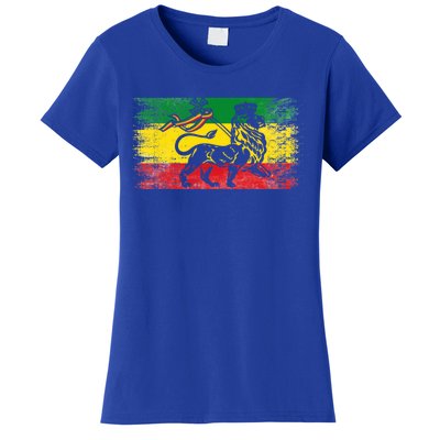 Lion Of Judah Rasta Ethiopian Reggae Old Ethiopia Flag Fan Gift Women's T-Shirt