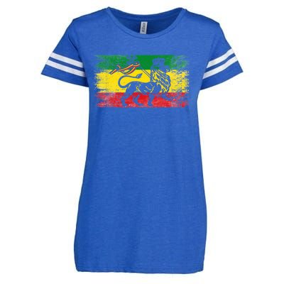 Lion Of Judah Rasta Ethiopian Reggae Old Ethiopia Flag Fan Gift Enza Ladies Jersey Football T-Shirt