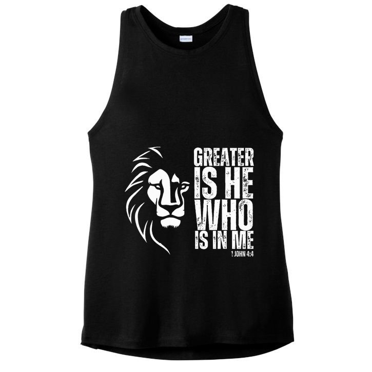 Lion Of Judah Christian Bible Verse Ladies PosiCharge Tri-Blend Wicking Tank