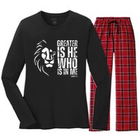 Lion Of Judah Christian Bible Verse Women's Long Sleeve Flannel Pajama Set 