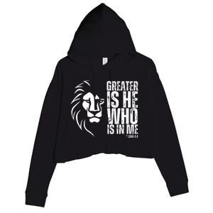 Lion Of Judah Christian Bible Verse Crop Fleece Hoodie