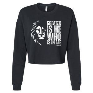 Lion Of Judah Christian Bible Verse Cropped Pullover Crew