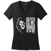 Lion Of Judah Christian Bible Verse Women's V-Neck T-Shirt