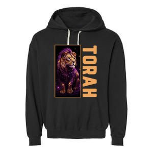 Lion Of Judah Messianic Hebrew Roots Torah Observant Garment-Dyed Fleece Hoodie