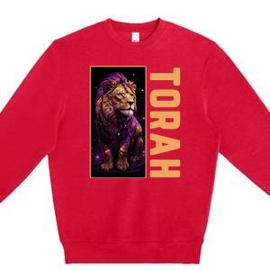 Lion Of Judah Messianic Hebrew Roots Torah Observant Premium Crewneck Sweatshirt