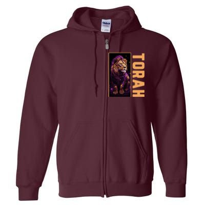 Lion Of Judah Messianic Hebrew Roots Torah Observant Full Zip Hoodie