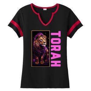 Lion Of Judah Messianic Hebrew Roots Torah Observant Ladies Halftime Notch Neck Tee