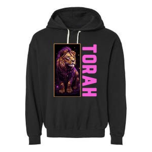 Lion Of Judah Messianic Hebrew Roots Torah Observant Garment-Dyed Fleece Hoodie