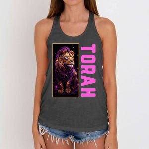 Lion Of Judah Messianic Hebrew Roots Torah Observant Women's Knotted Racerback Tank