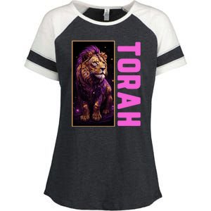 Lion Of Judah Messianic Hebrew Roots Torah Observant Enza Ladies Jersey Colorblock Tee