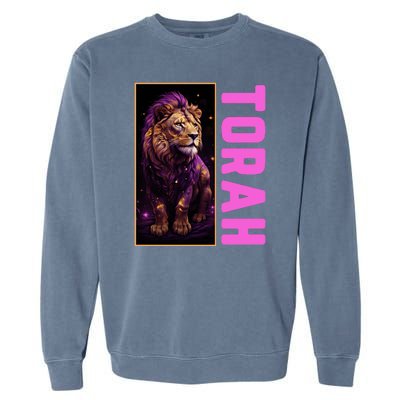 Lion Of Judah Messianic Hebrew Roots Torah Observant Garment-Dyed Sweatshirt