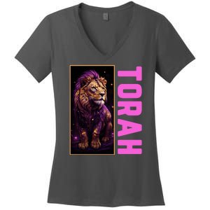 Lion Of Judah Messianic Hebrew Roots Torah Observant Women's V-Neck T-Shirt