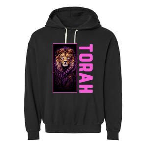 Lion Of Judah Messianic Hebrew Roots Torah Observant Garment-Dyed Fleece Hoodie