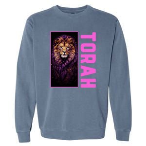 Lion Of Judah Messianic Hebrew Roots Torah Observant Garment-Dyed Sweatshirt