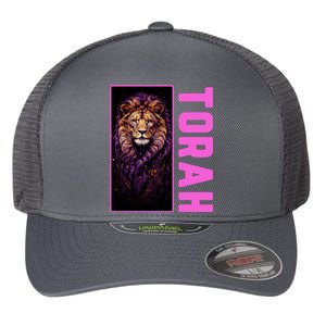 Lion Of Judah Messianic Hebrew Roots Torah Observant Flexfit Unipanel Trucker Cap