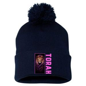 Lion Of Judah Messianic Hebrew Roots Torah Observant Pom Pom 12in Knit Beanie