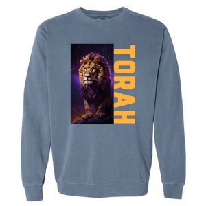 Lion Of Judah Messianic Hebrew Roots Torah Observant Garment-Dyed Sweatshirt