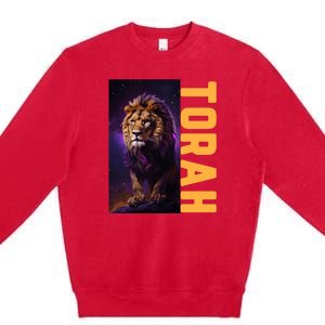 Lion Of Judah Messianic Hebrew Roots Torah Observant Premium Crewneck Sweatshirt