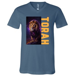 Lion Of Judah Messianic Hebrew Roots Torah Observant V-Neck T-Shirt