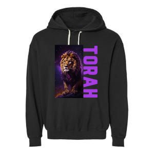 Lion Of Judah Messianic Hebrew Roots Torah Observant Garment-Dyed Fleece Hoodie