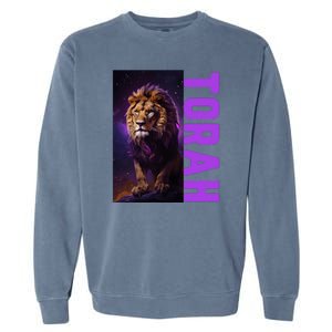 Lion Of Judah Messianic Hebrew Roots Torah Observant Garment-Dyed Sweatshirt