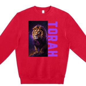 Lion Of Judah Messianic Hebrew Roots Torah Observant Premium Crewneck Sweatshirt