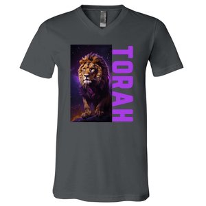 Lion Of Judah Messianic Hebrew Roots Torah Observant V-Neck T-Shirt