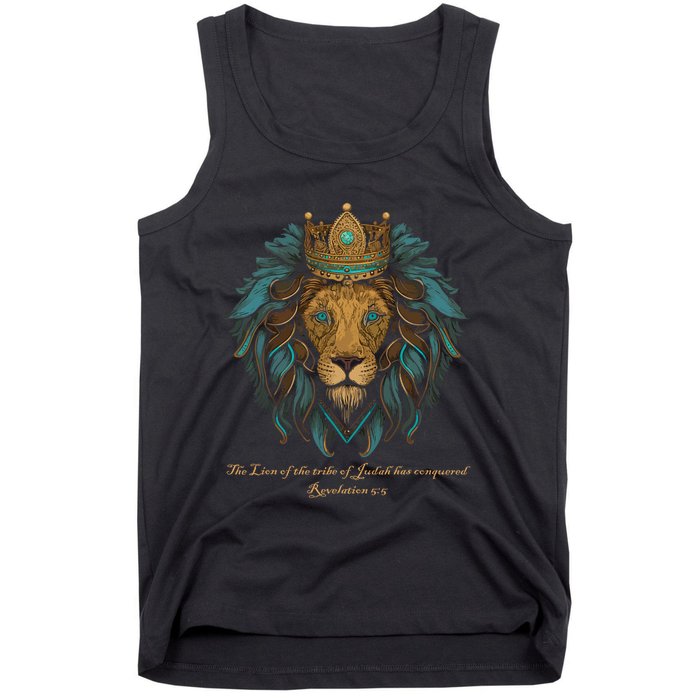 Lion Of Judah Jesus Revelation Bible Verse Christian Tank Top