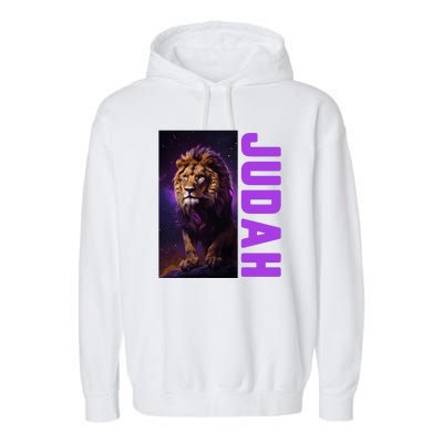 Lion Of Judah Messianic Hebrew Roots Torah Observant Garment-Dyed Fleece Hoodie