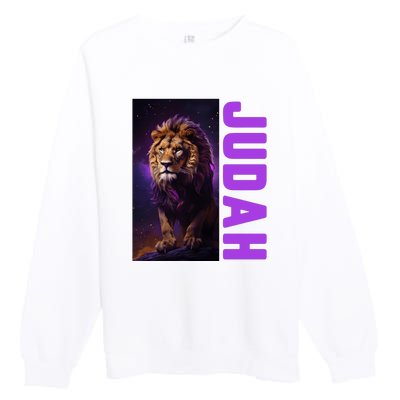 Lion Of Judah Messianic Hebrew Roots Torah Observant Premium Crewneck Sweatshirt