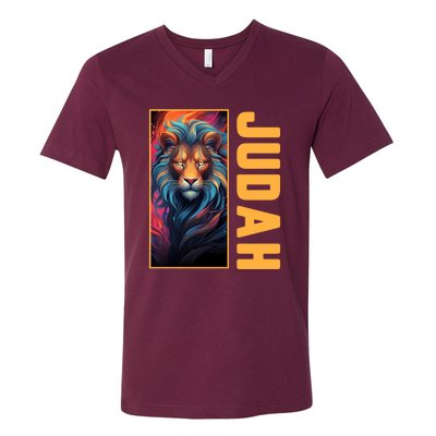 Lion Of Judah Messianic Hebrew Roots Torah Observant Yeshua V-Neck T-Shirt