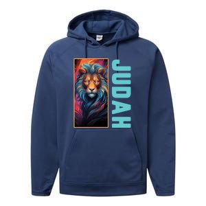 Lion Of Judah Messianic Hebrew Roots Torah Observant Yeshua Performance Fleece Hoodie