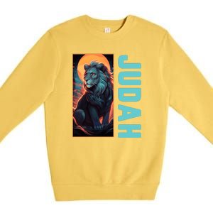 Lion Of Judah Messianic Hebrew Roots Torah Observant Yeshua Premium Crewneck Sweatshirt