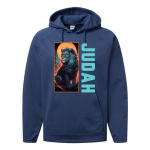 Lion Of Judah Messianic Hebrew Roots Torah Observant Yeshua Performance Fleece Hoodie