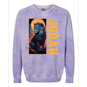 Lion Of Judah Messianic Hebrew Roots Torah Observant Yeshua Colorblast Crewneck Sweatshirt