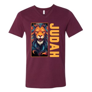 Lion Of Judah Messianic Hebrew Roots Torah Observant Yeshua V-Neck T-Shirt