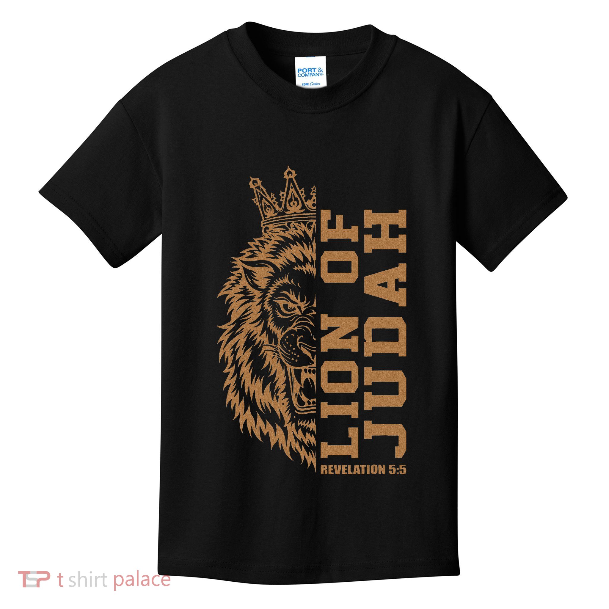 Lion Of Judah Jesus Revelation Bible Verse God Christian Kids T-Shirt