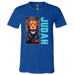 Lion Of Judah Messianic Hebrew Roots Torah Observant Yeshua V-Neck T-Shirt