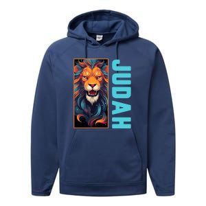 Lion Of Judah Messianic Hebrew Roots Torah Observant Yeshua Performance Fleece Hoodie