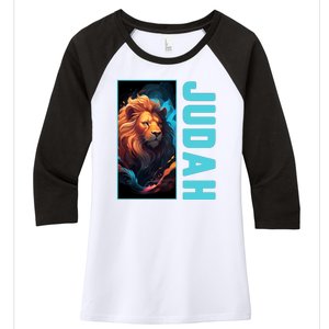 Lion Of Judah Messianic Hebrew Roots Torah Observant Yeshua Women's Tri-Blend 3/4-Sleeve Raglan Shirt