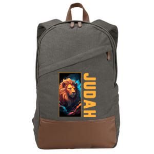 Lion Of Judah Messianic Hebrew Roots Torah Observant Yeshua Cotton Canvas Backpack