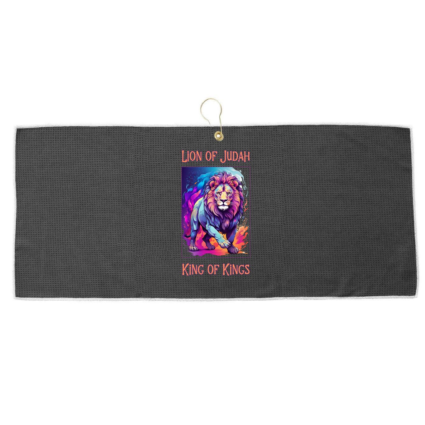 Lion of Judah Christian King of Kings Faith Large Microfiber Waffle Golf Towel