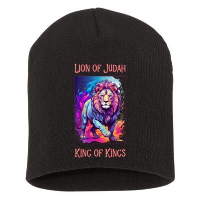 Lion of Judah Christian King of Kings Faith Short Acrylic Beanie