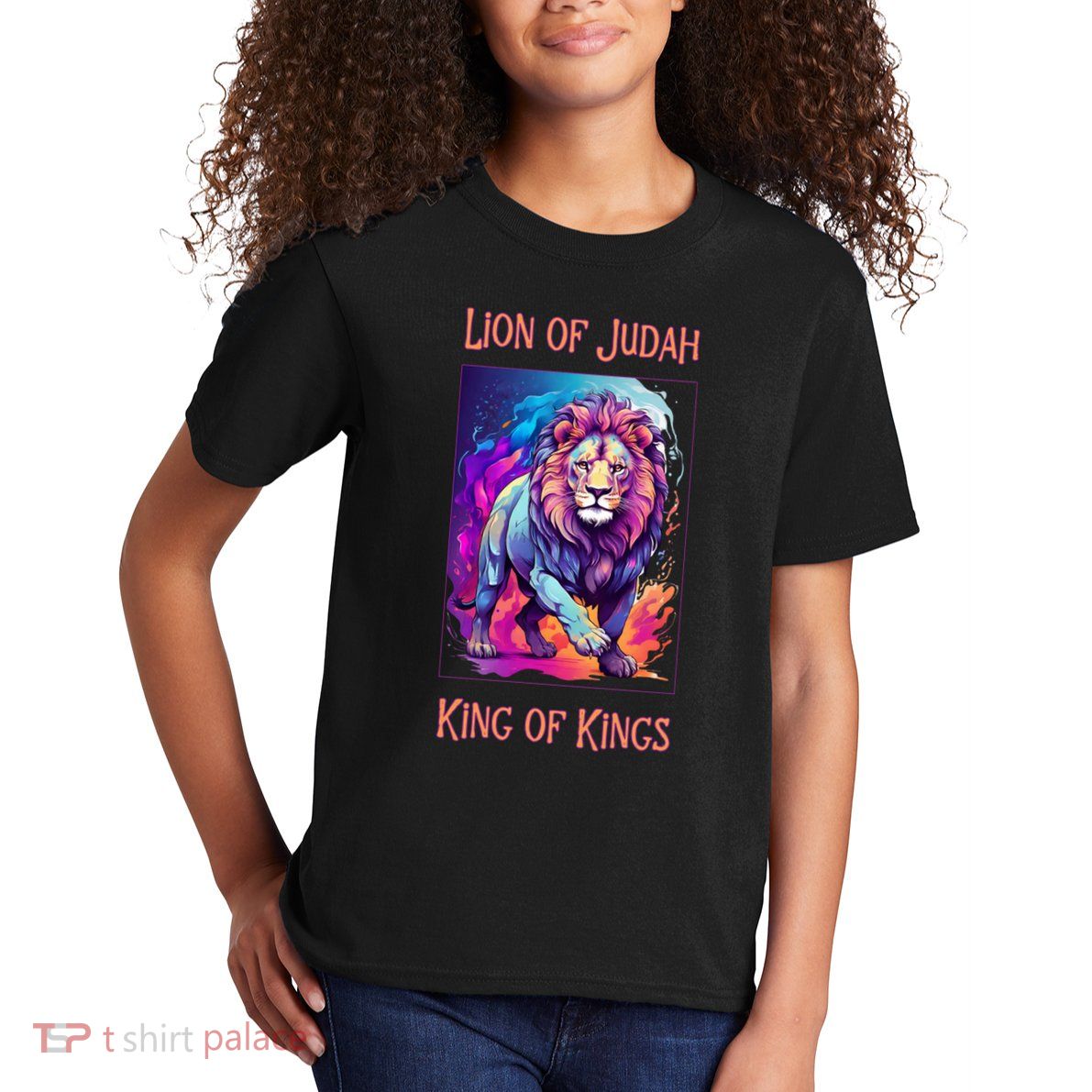 Lion of Judah Christian King of Kings Faith Kids T-Shirt