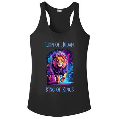 Lion of Judah Christian King of Kings Faith Ladies PosiCharge Competitor Racerback Tank
