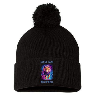 Lion of Judah Christian King of Kings Faith Pom Pom 12in Knit Beanie