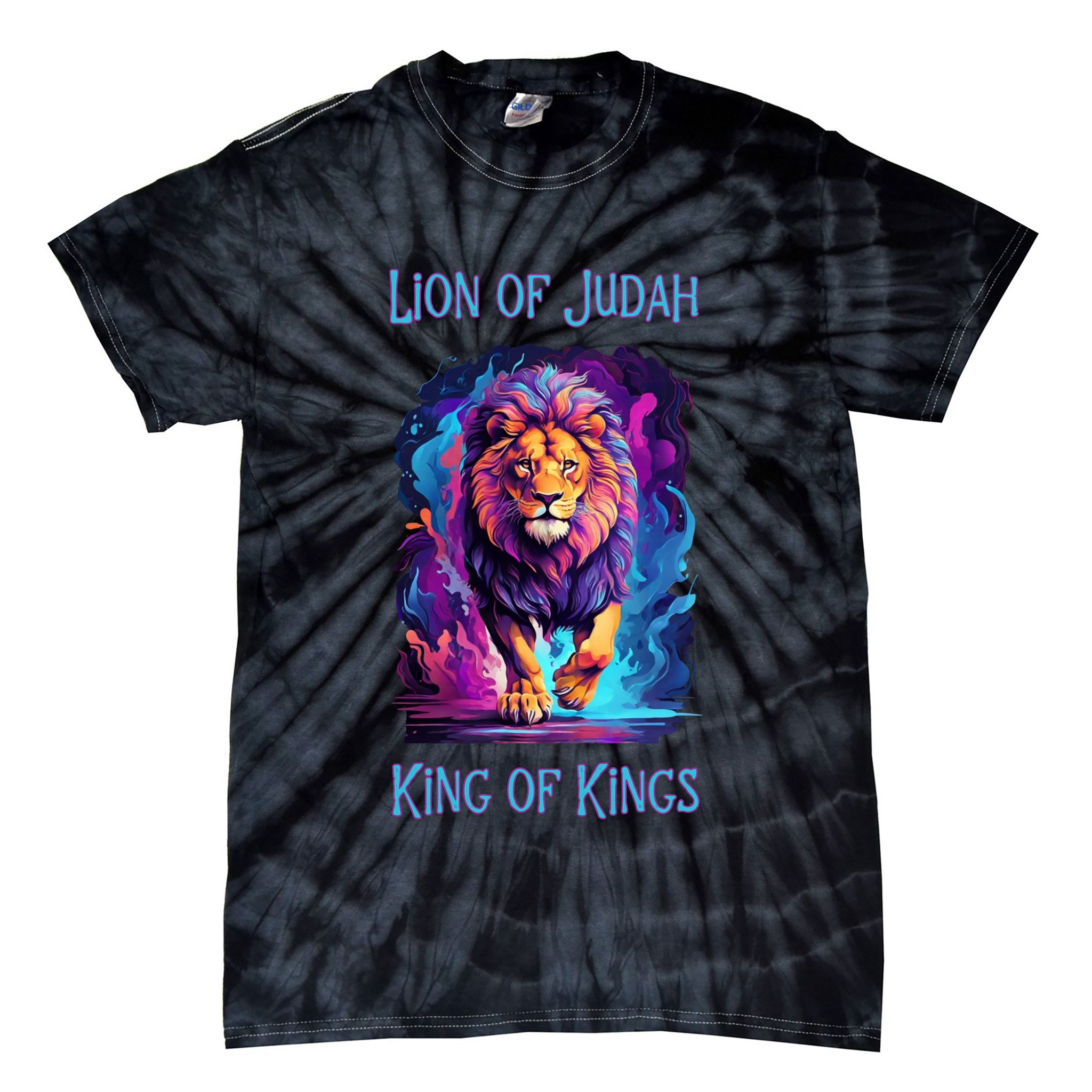 Lion of Judah Christian King of Kings Faith Tie-Dye T-Shirt