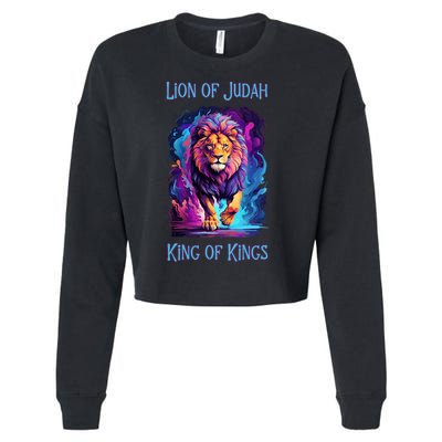 Lion of Judah Christian King of Kings Faith Cropped Pullover Crew